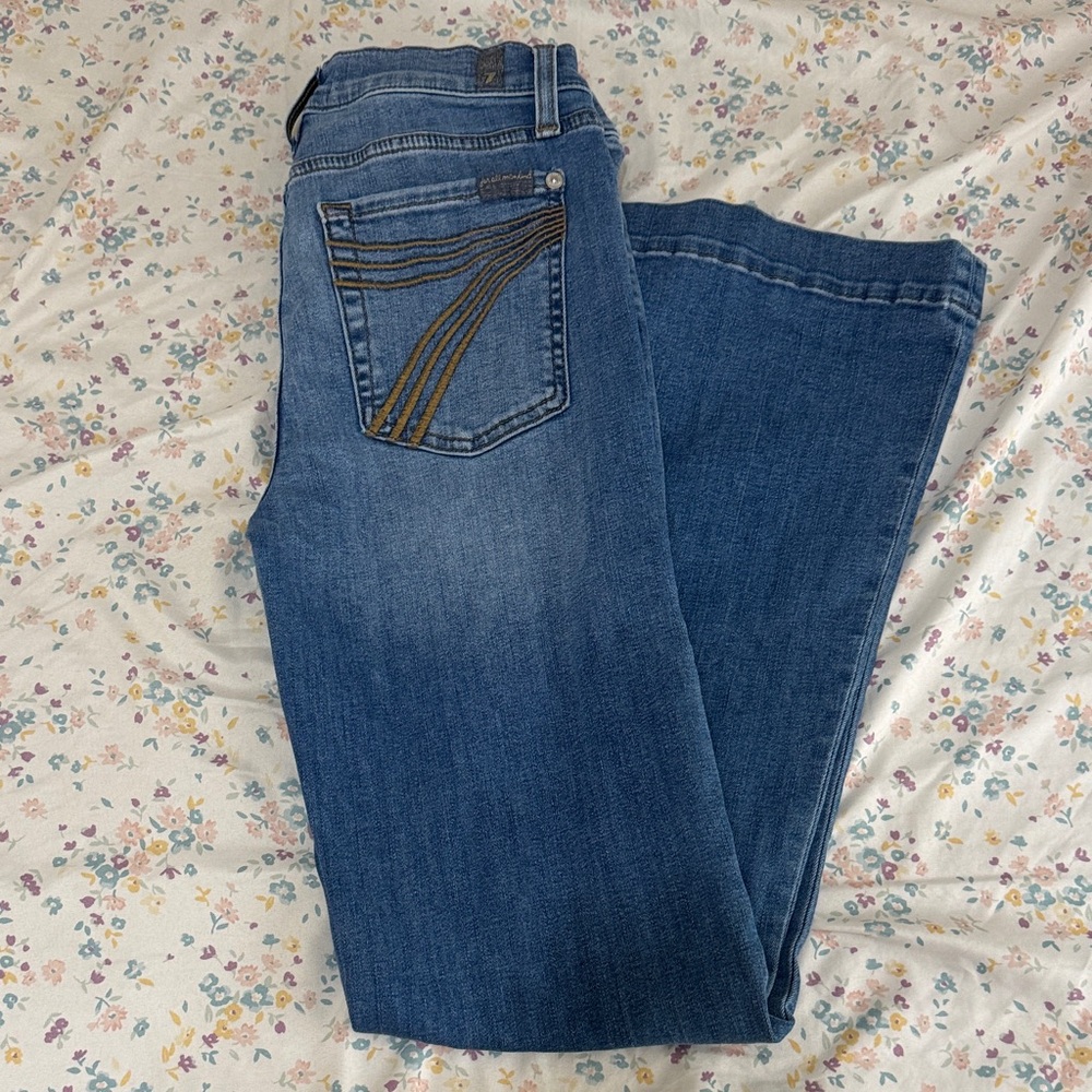 7 For All Mankind Blue Boot Cut Jeans